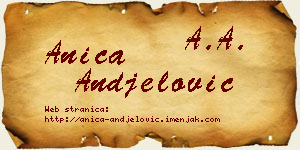 Anica Anđelović vizit kartica